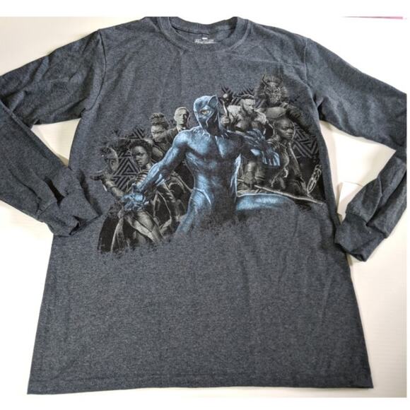MARVEL Black Panther Gray Long Sleeve Tee Small - Picture 1 of 6